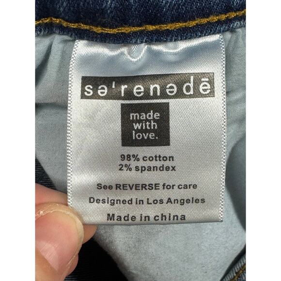 Serenede Men's Distressed Skinny Blue Stretch Denim Jeans - Size 40x33 - Picture 5 of 5